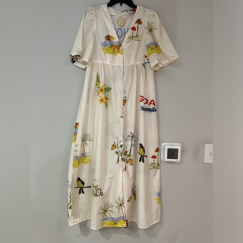 RHODE Karline Printed Dress size M - Picture 4 of 12